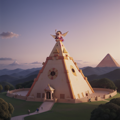 Image For Post Anime, pyramid, laughter, crying, circus, flying, HD, 4K, AI Generated Art