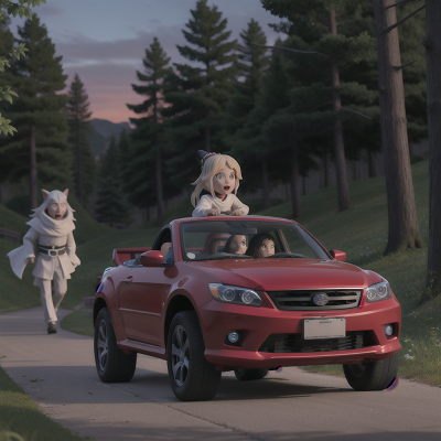 Image For Post Anime, car, sled, ghostly apparition, samurai, forest, HD, 4K, AI Generated Art