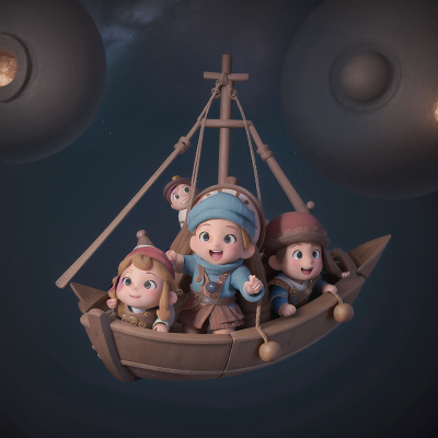 Image For Post Anime, joy, dwarf, boat, hat, space station, HD, 4K, AI Generated Art