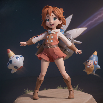 Image For Post Anime, success, rocket, space, fairy, wild west town, HD, 4K, AI Generated Art