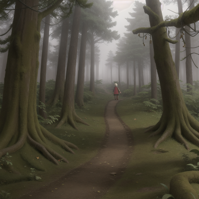 Image For Post Anime, forest, cursed amulet, fog, thunder, school, HD, 4K, AI Generated Art