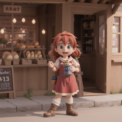 Image For Post Anime, market, bakery, griffin, rocket, dwarf, HD, 4K, AI Generated Art