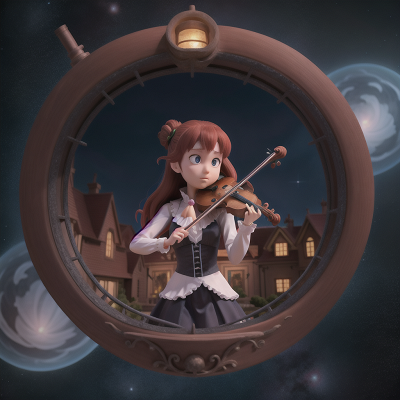 Image For Post Anime, haunted mansion, space station, wind, key, violin, HD, 4K, AI Generated Art