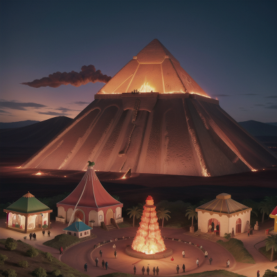 Image For Post Anime, volcanic eruption, swamp, pyramid, circus, carnival, HD, 4K, AI Generated Art