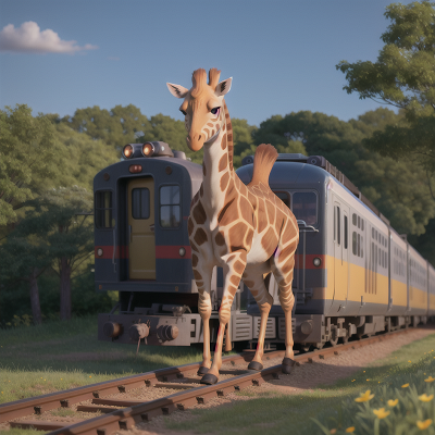 Image For Post Anime, giraffe, doctor, zebra, train, camera, HD, 4K, AI Generated Art