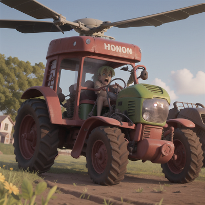 Image For Post Anime, helicopter, crying, suspicion, tractor, zombie, HD, 4K, AI Generated Art