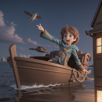 Image For Post Anime, key, flying, invisibility cloak, hidden trapdoor, boat, HD, 4K, AI Generated Art