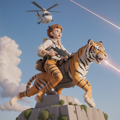 Image For Post Anime, earthquake, helicopter, tiger, laser gun, statue, HD, 4K, AI Generated Art