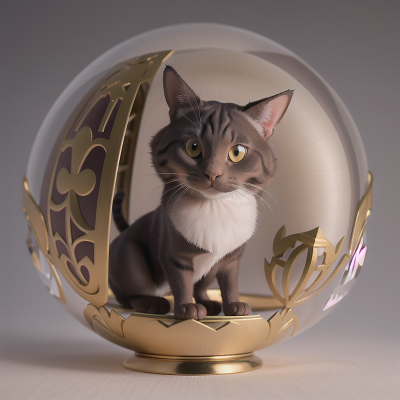 Image For Post Anime, crystal ball, cat, queen, detective, rabbit, HD, 4K, AI Generated Art