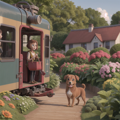 Image For Post Anime, dog, drought, betrayal, garden, train, HD, 4K, AI Generated Art