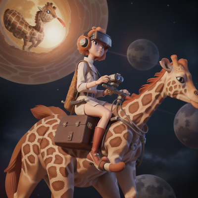 Image For Post Anime, telescope, virtual reality, alien planet, giraffe, laser gun, HD, 4K, AI Generated Art