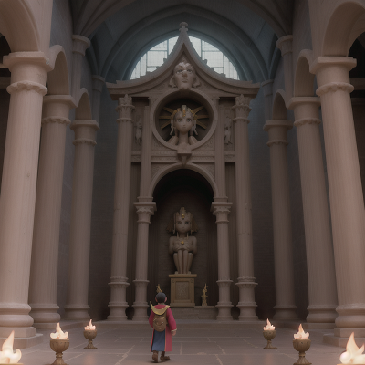 Image For Post Anime, wizard, cathedral, dragon, sphinx, temple, HD, 4K, AI Generated Art