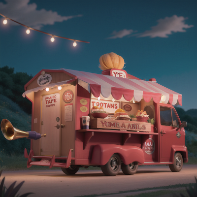 Image For Post Anime, vampire's coffin, trumpet, taco truck, circus, yeti, HD, 4K, AI Generated Art