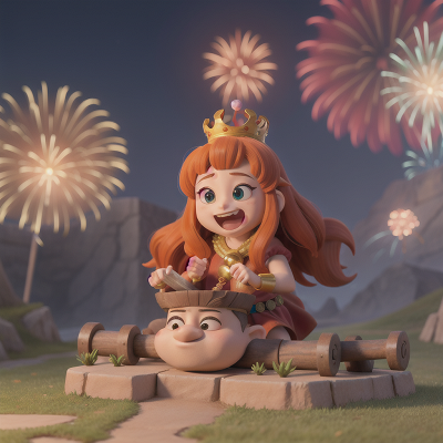 Image For Post Anime, celebrating, ancient scroll, queen, fireworks, troll, HD, 4K, AI Generated Art