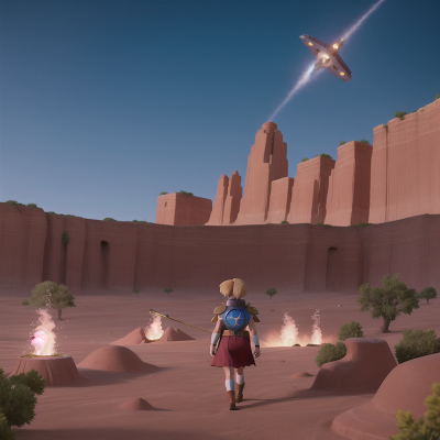 Image For Post Anime, cursed amulet, city, rocket, energy shield, desert oasis, HD, 4K, AI Generated Art