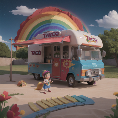 Image For Post Anime, taco truck, rainbow, sword, princess, space, HD, 4K, AI Generated Art