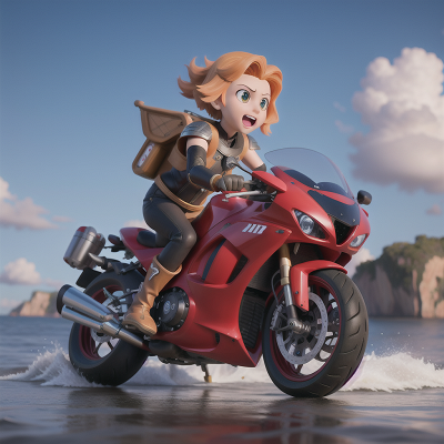 Image For Post Anime, motorcycle, shield, flying, boat, villain, HD, 4K, AI Generated Art
