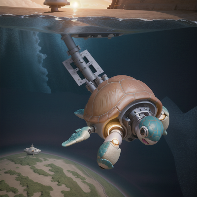 Image For Post Anime, space station, ocean, turtle, artificial intelligence, farm, HD, 4K, AI Generated Art