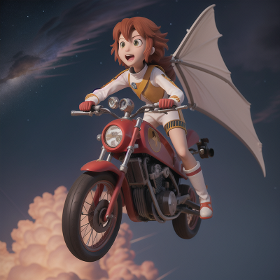 Image For Post Anime, car, space, bicycle, knights, pterodactyl, HD, 4K, AI Generated Art