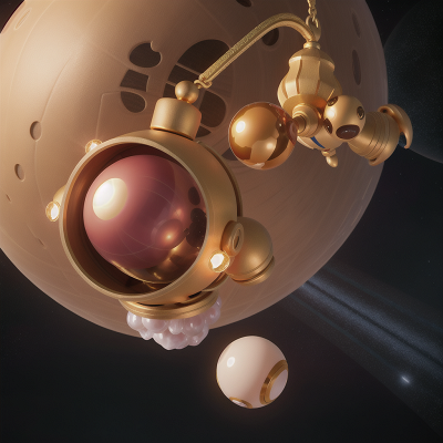 Image For Post Anime, crystal ball, golden egg, flying, treasure, space station, HD, 4K, AI Generated Art