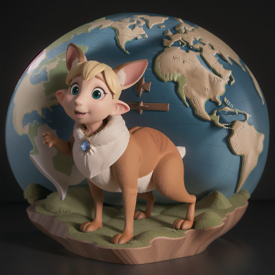Image For Post Anime, kangaroo, elf, crystal, cathedral, map, HD, 4K, AI Generated Art