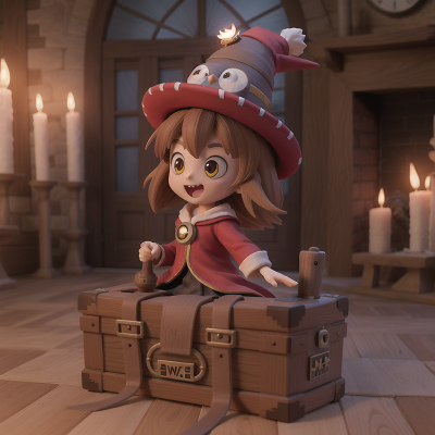 Image For Post Anime, owl, celebrating, rocket, wizard's hat, vampire's coffin, HD, 4K, AI Generated Art