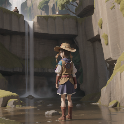 Image For Post Anime, cursed amulet, waterfall, wind, wizard, farmer, HD, 4K, AI Generated Art