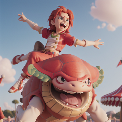 Image For Post Anime, anger, laughter, circus, angel, turtle, HD, 4K, AI Generated Art