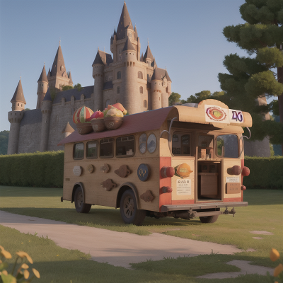 Image For Post Anime, success, bus, witch's cauldron, taco truck, medieval castle, HD, 4K, AI Generated Art