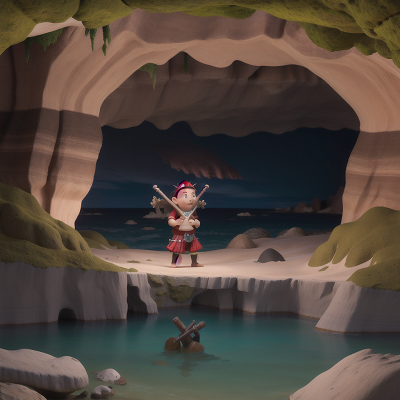 Image For Post Anime, cave, bagpipes, firefighter, ocean, beach, HD, 4K, AI Generated Art