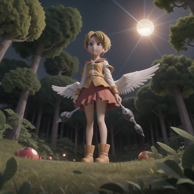 Image For Post Anime, drought, angel, solar eclipse, forest, spaceship, HD, 4K, AI Generated Art