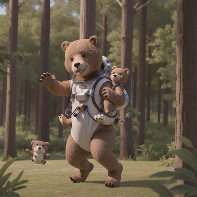 Image For Post Anime, bear, kangaroo, wind, forest, astronaut, HD, 4K, AI Generated Art