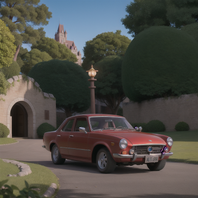 Image For Post Anime, cursed amulet, park, castle, crystal, car, HD, 4K, AI Generated Art