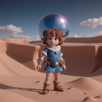 Image For Post Anime, crystal ball, rocket, knight, desert, dwarf, HD, 4K, AI Generated Art
