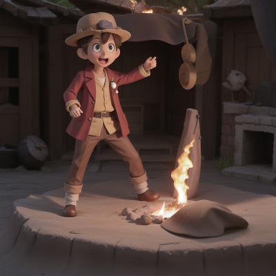 Image For Post Anime, surprise, treasure, hat, doctor, volcano, HD, 4K, AI Generated Art