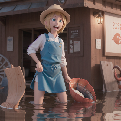 Image For Post Anime, surprise, failure, seafood restaurant, cowboys, flood, HD, 4K, AI Generated Art