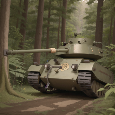 Image For Post Anime, king, hidden trapdoor, forest, electric guitar, tank, HD, 4K, AI Generated Art