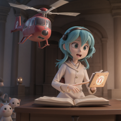 Image For Post | Anime, surprise, helicopter, ghostly apparition, museum, spell book, HD, 4K, Anime, Manga - [AI Anime Generator](https://hero.page/app/imagine-heroml-text-to-image-generator/La6u0DkpcDoVzpxUPzlf), Upscaled with [R-ESRGAN 4x+ Anime6B](https://github.com/xinntao/Real-ESRGAN/blob/master/docs/anime_model.md) + [hero prompts](https://hero.page/ai-prompts)