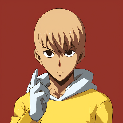 Image For Post | Profile picture of Saitama with a profound stare, sharp lines and solid colors. unique animated pfp designs - [Top Animated PFP Creations](https://hero.page/pfp/top-animated-pfp-creations)