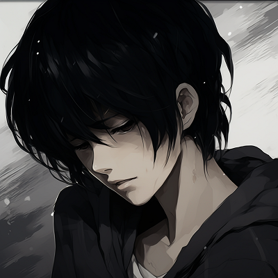 Image For Post | Art of a brooding anime boy, intense expression and faded color palette. depressed anime boy pfp collection - [Depressed Anime PFP Collection](https://hero.page/pfp/depressed-anime-pfp-collection)