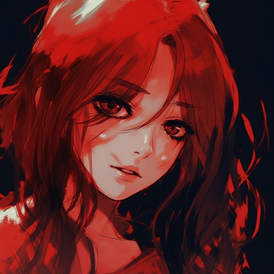 Image For Post Fiery Eyed Redhead Anime Girl - red anime girl pfp gif collection