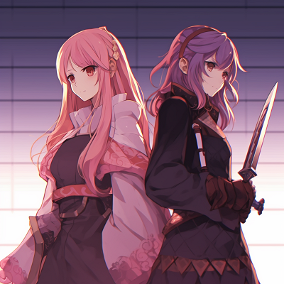 Image For Post | Two anime characters poised for friendly combat, rich colors and distinct poses. anime friendship in matching pfp - [Matching PFP Anime Gallery](https://hero.page/pfp/matching-pfp-anime-gallery)