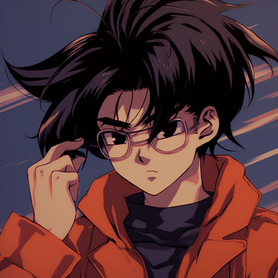 Image For Post | Goku in his natural hair color and casual clothing, intense look and strong linework. 90s anime pfp ideas to create your own designs - [90s anime pfp universe](https://hero.page/pfp/90s-anime-pfp-universe)