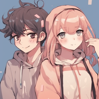 Image For Post | Anime boy and girl in matching composition, bright and warm colors with detailed expressions. friends anime matching pfp: boy and girl - [matching pfp for 2 friends anime](https://hero.page/pfp/matching-pfp-for-2-friends-anime)