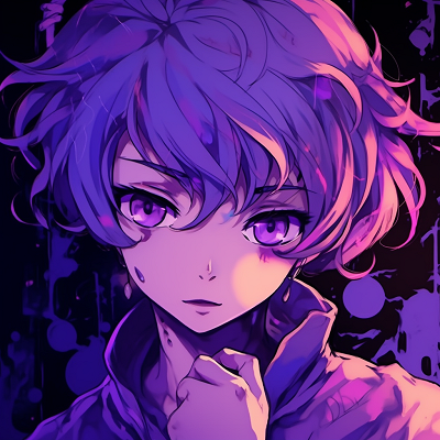 Image For Post | Youthful anime character with rich amethyst hair, dynamic composition and ethereal aura. eye-catching purple anime boys - [Expert Purple Anime PFP](https://hero.page/pfp/expert-purple-anime-pfp)