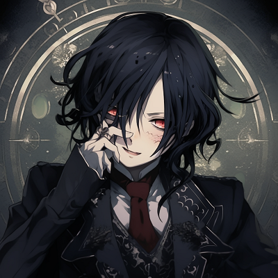 Image For Post | Profile picture of Sebastian Michaelis from Black Butler in a dark color palette and unique gothic aesthetics. gothic aesthetics in anime pfp - [Goth Anime PFP Gallery](https://hero.page/pfp/goth-anime-pfp-gallery)