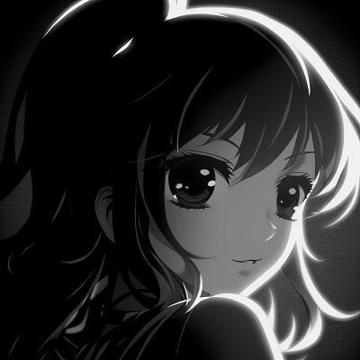 Image For Post Anime Girl Silhouette in Black and White - black and white anime girl profile picture