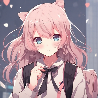 Image For Post | Pink-haired anime girl in a traditional school uniform, soft pastel tones and smooth lines. cute anime pfp girl stylesHD, free download - [Anime PFP Girl](https://hero.page/pfp/anime-pfp-girl)