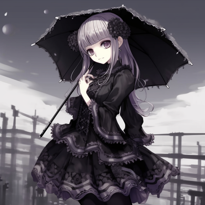 Image For Post | Detailed depiction of the eyes of a Gothic Lolita anime character, intense gaze with deep purple and black tones. enthralling gothic anime pfp - [Gothic Anime PFP Gallery](https://hero.page/pfp/gothic-anime-pfp-gallery)