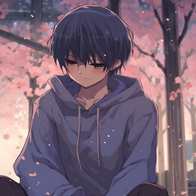 Image For Post | Anime character appears dejected under a sakura tree, pastels and floral patterns enrich the scenery. anime sad aesthetic pfp - [Anime Sad Pfp Central](https://hero.page/pfp/anime-sad-pfp-central)